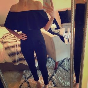 Black off the shoulder jumpsuit